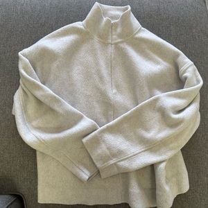 Vince Oversized Quarter Zipped Light Gray XL